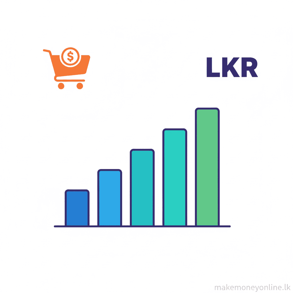 Shopify Store in Sri Lanka: Earn LKR 100,000+ Monthly (2026 Guide) Shopify store income potential in Sri Lanka showing monthly LKR earnings at different revenue levels